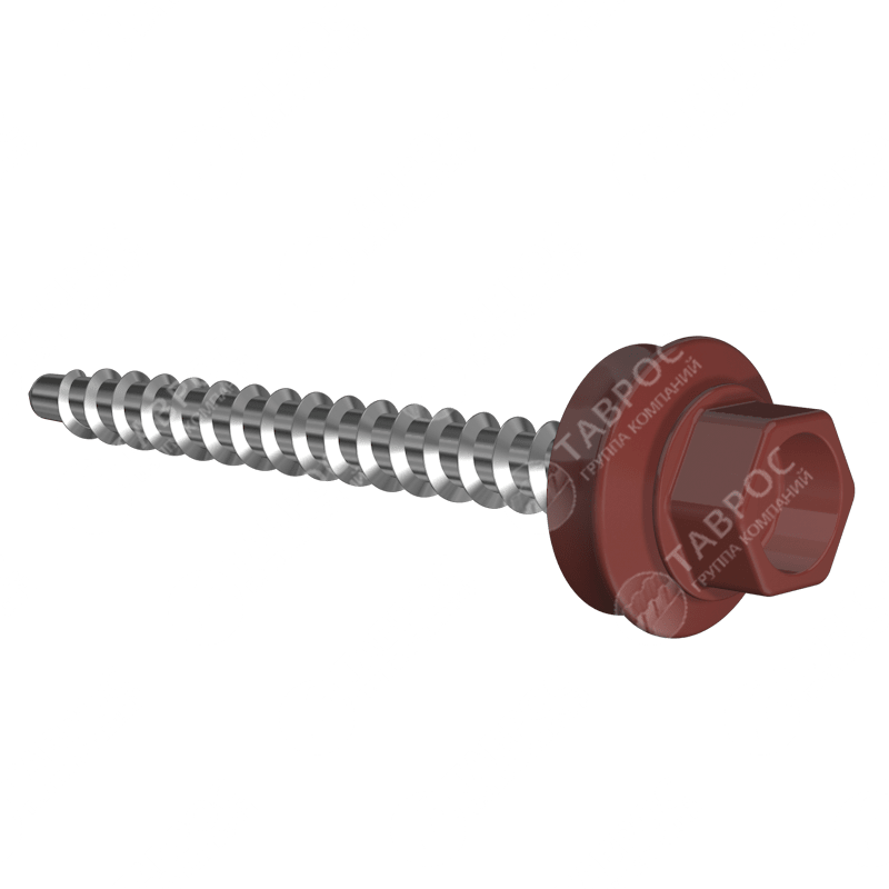 Саморезы Гладкий полиэстер RAL 3009 (Красно-коричневый) 35*4 для кровли