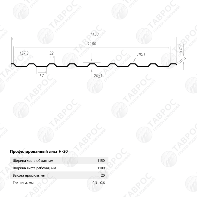 Профнастил Н-20 Гладкий полиэстер RAL 3005 (Красное вино) 1500*1150*0,45 односторонний