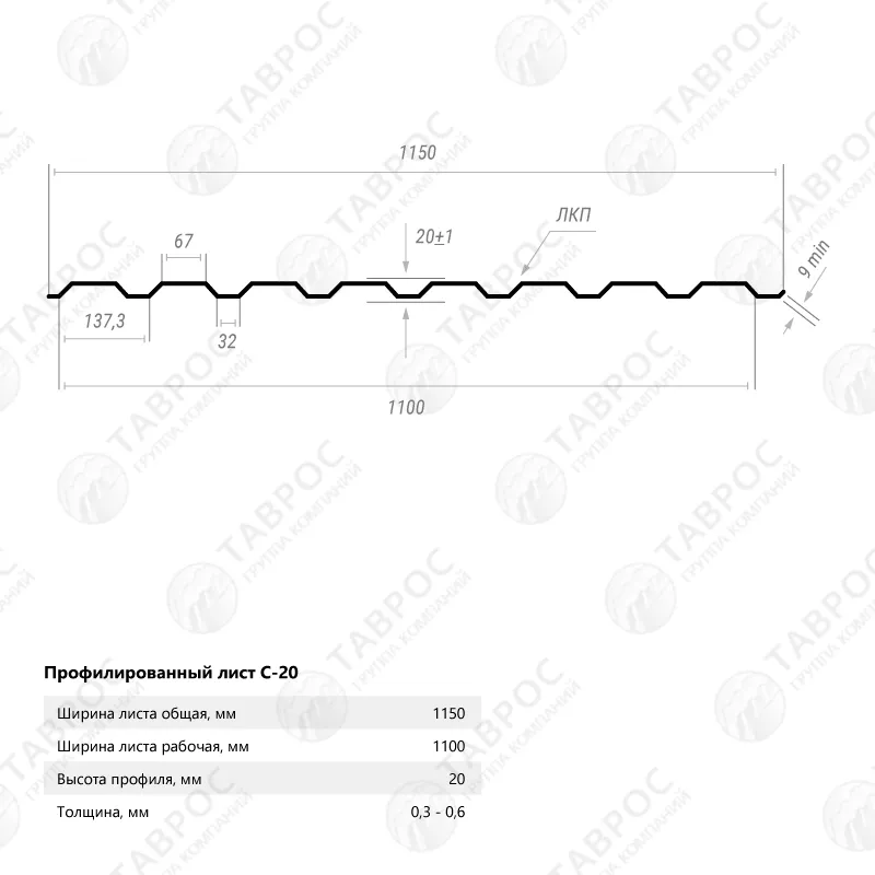 Профнастил С-20 Гладкий полиэстер RAL 3005 (Красное вино) 2000*1150*0,45 двухсторонний